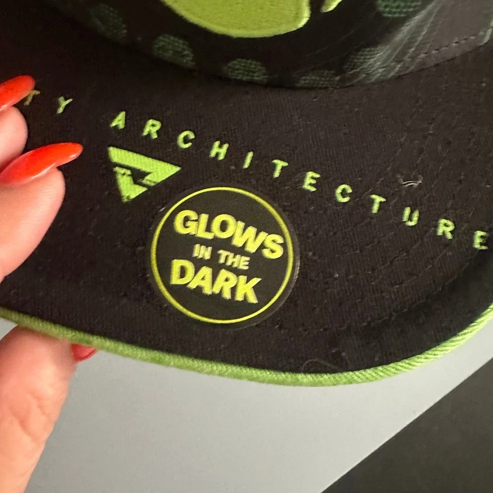 Xbox Velocity Architecture Snapback Hat Black Neon Green Glow In The Dark Cap